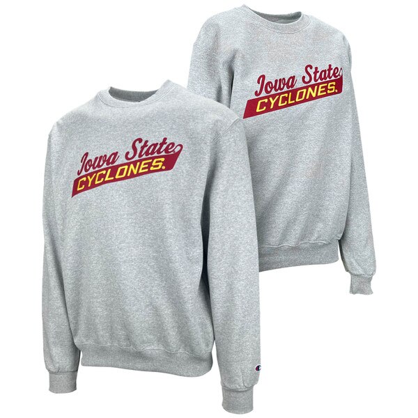 Champion® Iowa State Script Cyclones Gray Crewneck